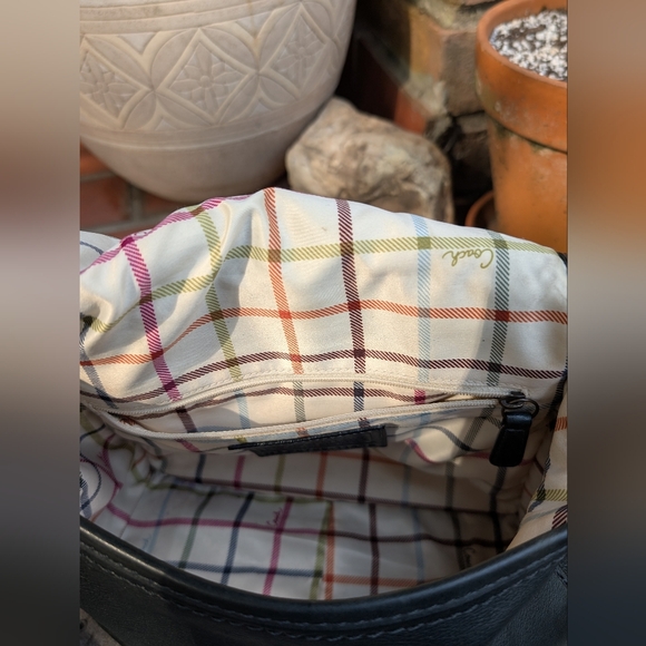 Vintage Coach Bleeker Large Flap Tattersall Satchel Bag Purse Bottle Green 11419 - Picture 12 of 16